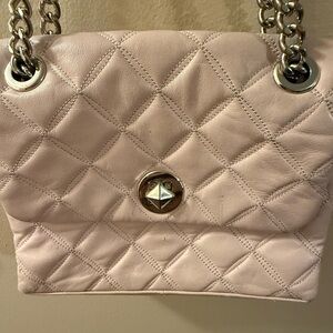 Kate Spade Pink Quilted silver Chain Shoulder Bag